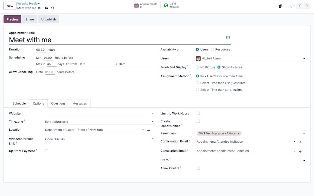 Pre-booking rules & buffer times