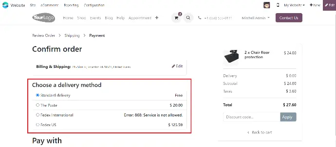 Delivery and Shipping Options