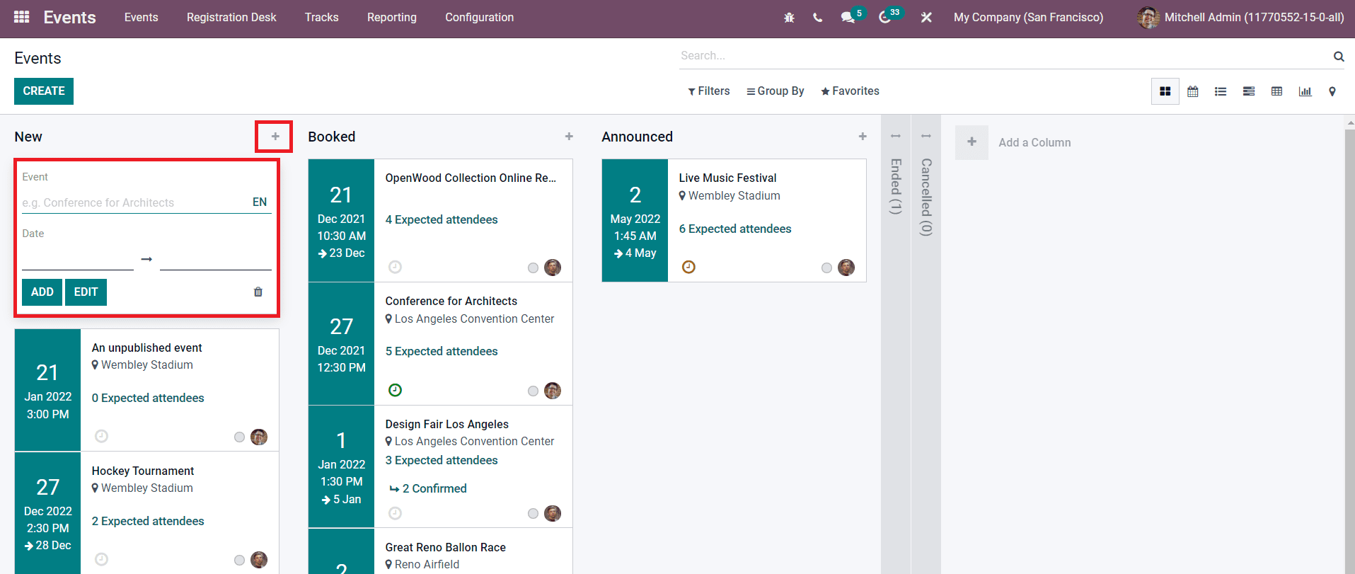 Drag-and-Drop Event Builder