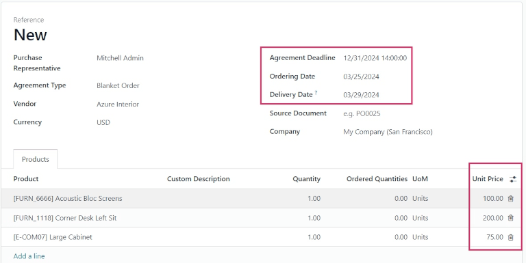 Blanket Orders & Purchase Tenders