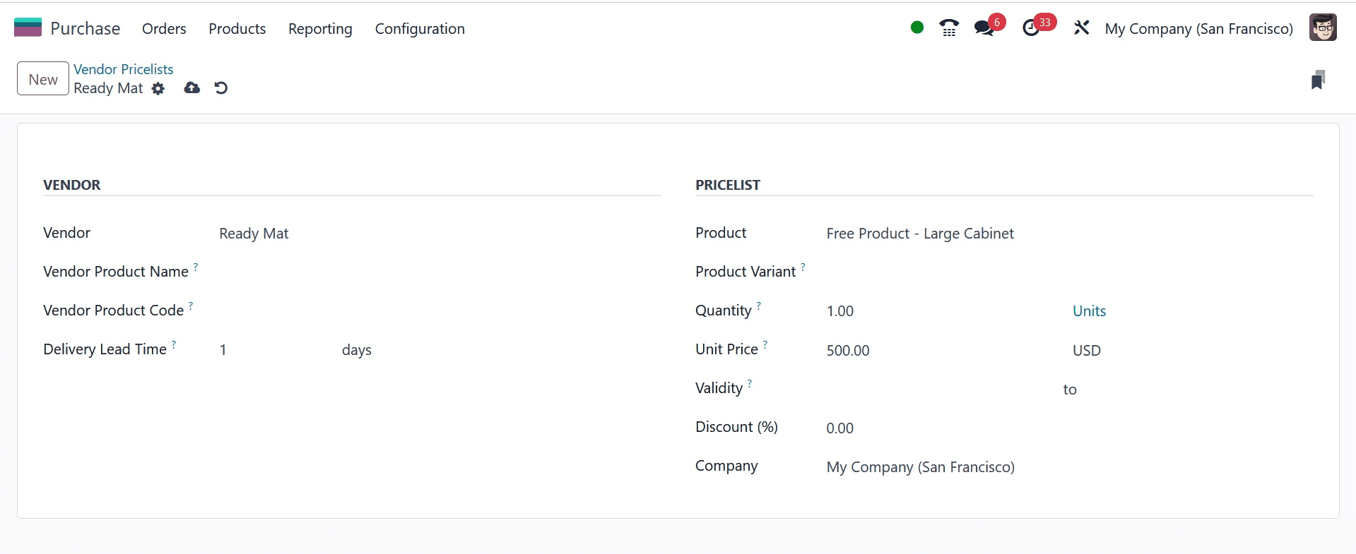 Vendor Management & Pricelists