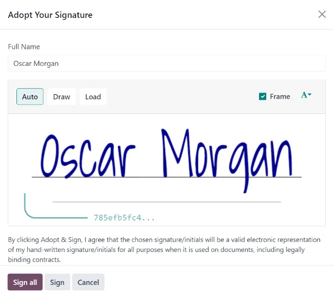 Custom Signature Input
