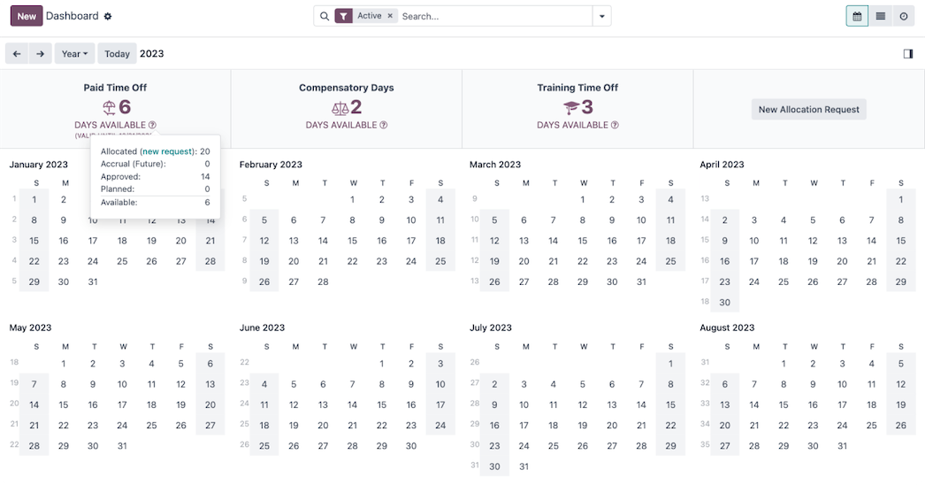 Team Calendar & Usage Overview